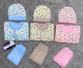 Pack of 3 Suits with Cap - Winter - Dots - Yellow/Blue/Pink