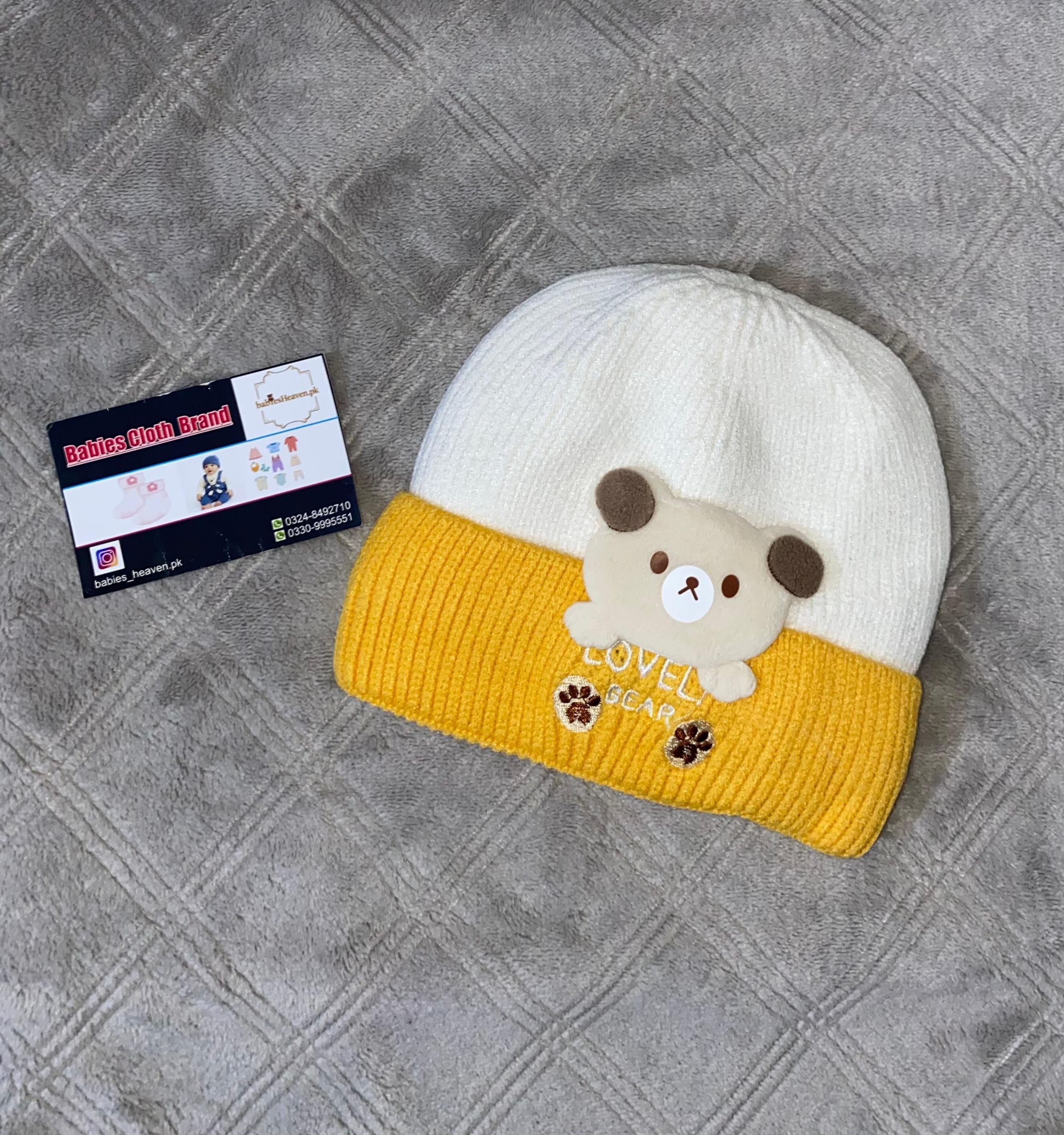Baby Wool Cap - Lovely Bear 🐻 - Winter